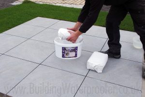 how to use porcelain grout on paving