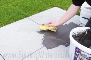 how to use porcelain grout on paving